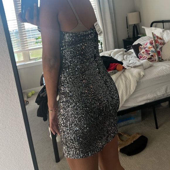 Crystal Sky Sequin Mini Dress Small - Picture 2 of 4